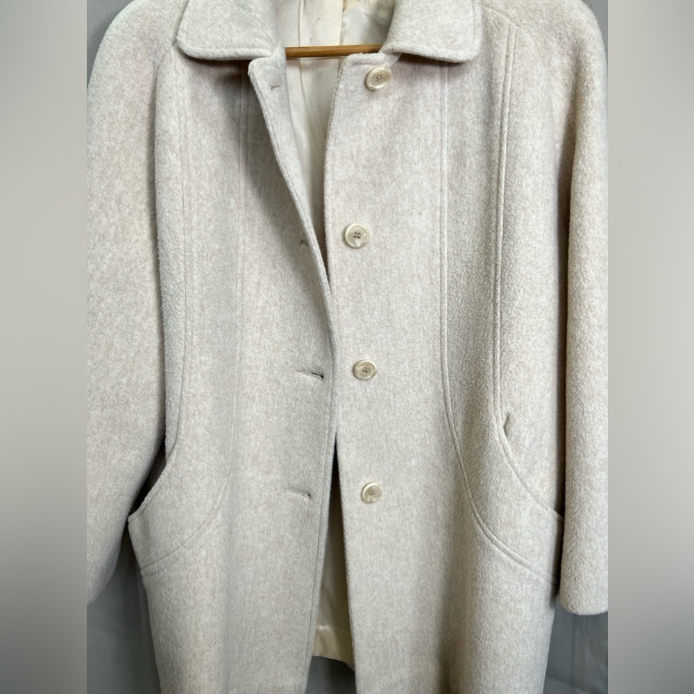 Vintage Herman Kay Tan Wool Blend Coat Classic Winter Jacket Size 10 - Picture 2 of 5